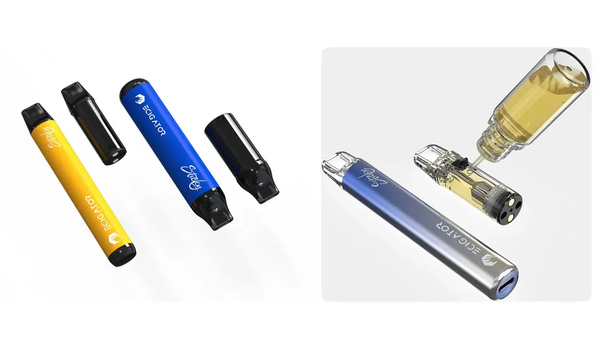 A visual comparison between an open pod vaping system and a closed pod vaping system, highlighting their differences against an Australian backdrop.