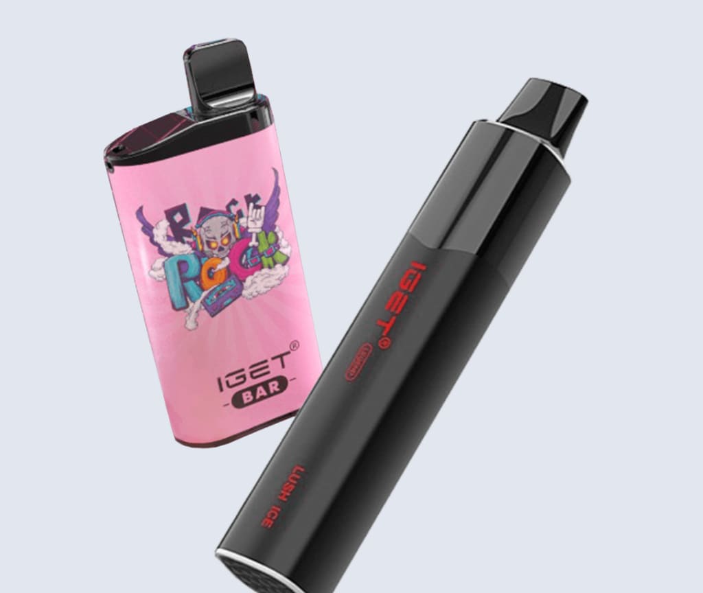 A smartphone scanning a QR code on an IGET vape package, showcasing a holographic sticker, to verify the products authenticity.