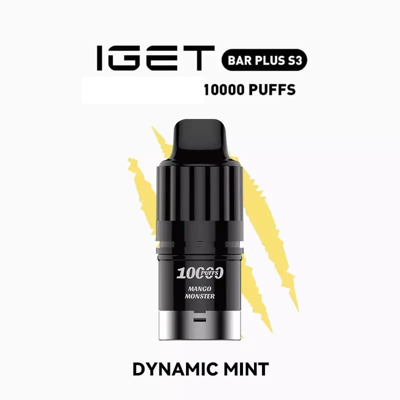 Close-up of a sleek IGET vape device, showcasing its premium aluminium alloy casing and robust, metallic feel.