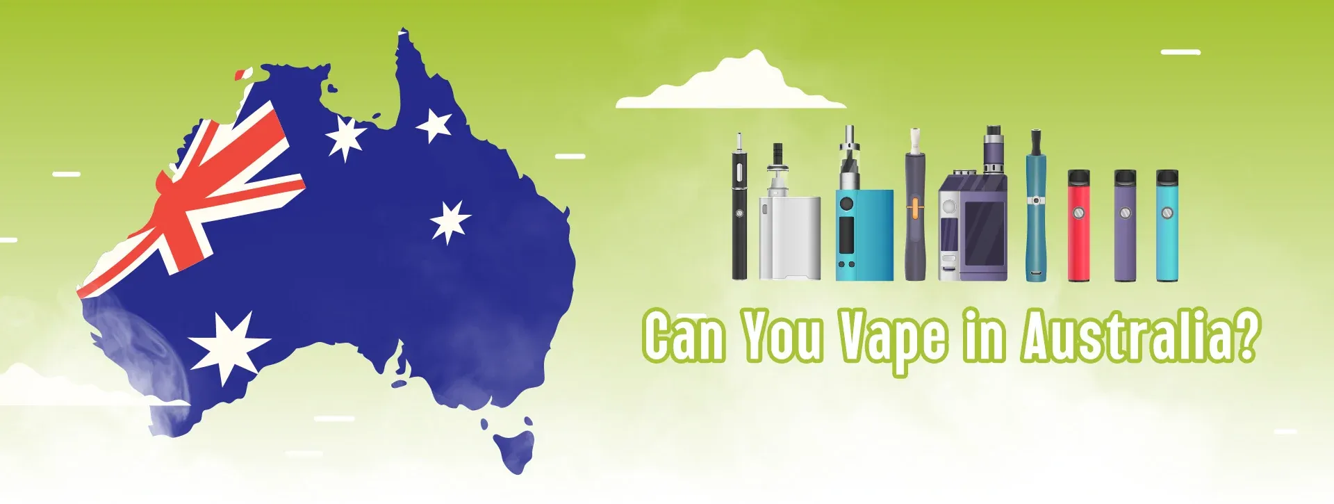 A map of Australia with different states highlighted in varying colors to visually represent differing vape laws and regulations.