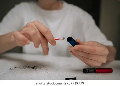 woman cleaning electronic ciga