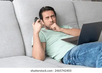 young man using disposable ele