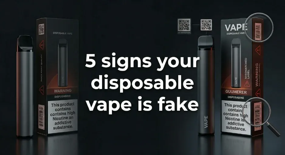 Close-up image comparing the build quality of two vape devices: one with smooth, perfectly aligned seams and the other with rough, misaligned edges or visible glue residue.