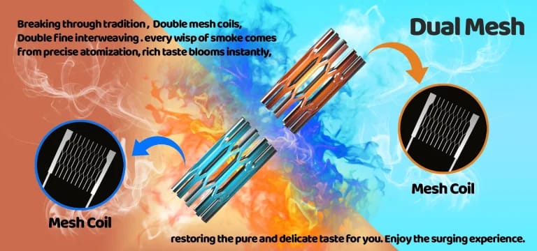 Image showcasing various modern disposable vape devices and advanced pod systems with innovative coil designs.