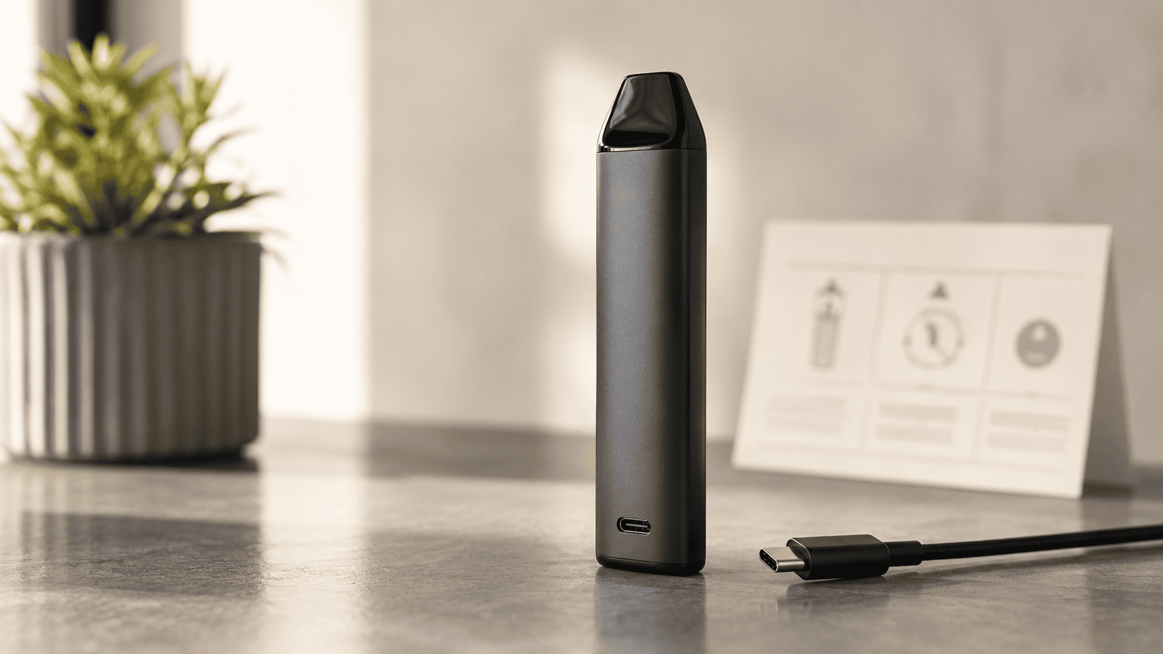 A close-up comparison image showing a disposable vape with a USB-C charging port next to a vape with a Micro-USB port, highlighting the different connectors.