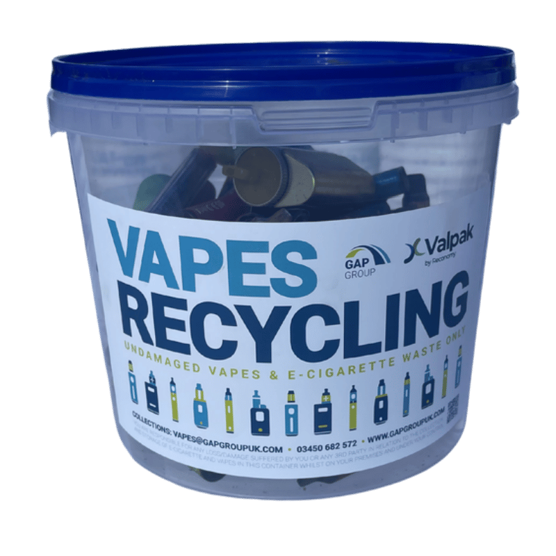 Side-by-side comparison image of a healthy, intact disposable vape next to a damaged, swollen disposable vape, showing clear visual differences.