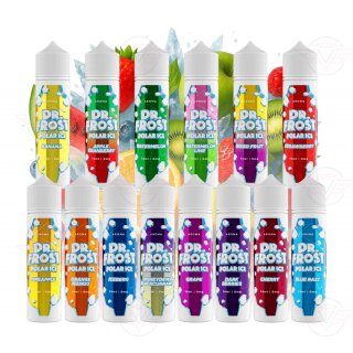 A vape device or e-liquid bottle with visual elements suggesting a strong cooling or ice sensation, perhaps with frost or a crisp, cold effect.